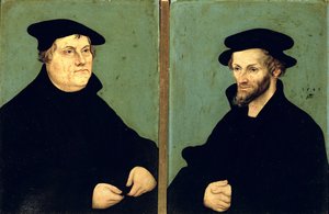 Dubbelportret van Martin Luther (1483-1546) en Philipp Melanchthon (1497-1560) 1543